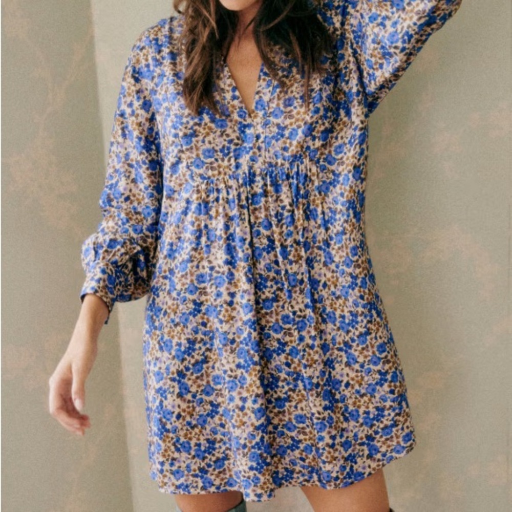 Sézane Bohemia Dress in Blue Floral